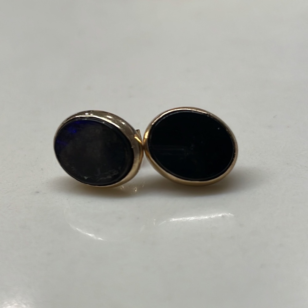 Vintage 14k onyx earrings -tested 14k